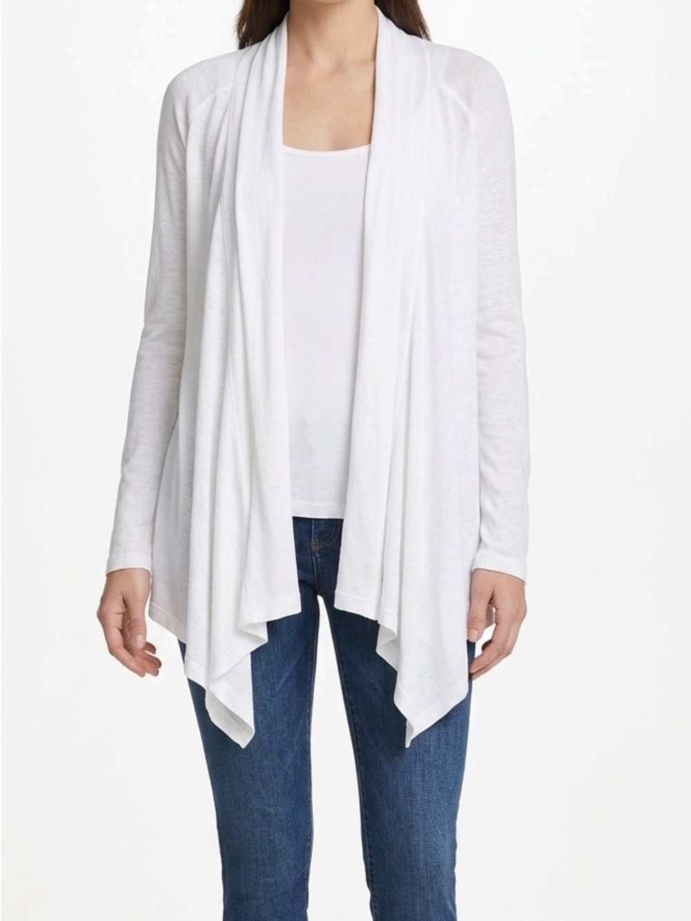 Splendid White Open Front Cardigan Small NWT Lightweight Drape